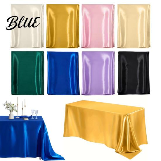 Scandinavian Style Table Protective Cover Satin Fabric Nordic Smooth Linen Tablecloth Dustproof Colorful Wedding Party