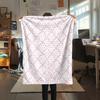 Pink Element Print Flannel Blanket,High Quality Comfortable for All Seasons,Home Decor,Warmth and Comfort,Perfect for Christmas Gifts