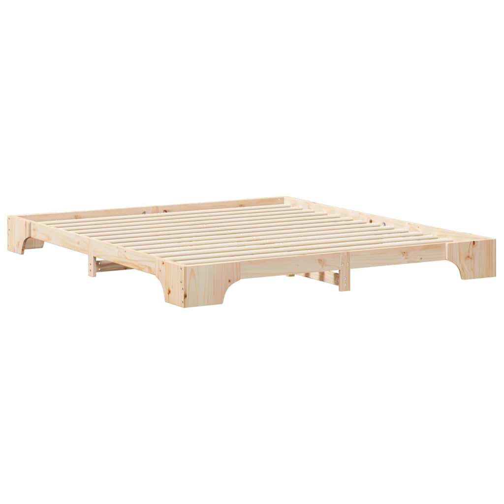 Bed Frame Brown 180 x 220 cm Solid Pine Wood