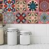Moroccan Style Peel & Stick Self-adhesive Wall Tiles Vintage Colorful Waterproof Decals for Kitchen Bathroom Living Room Decor DIY Home Stickers