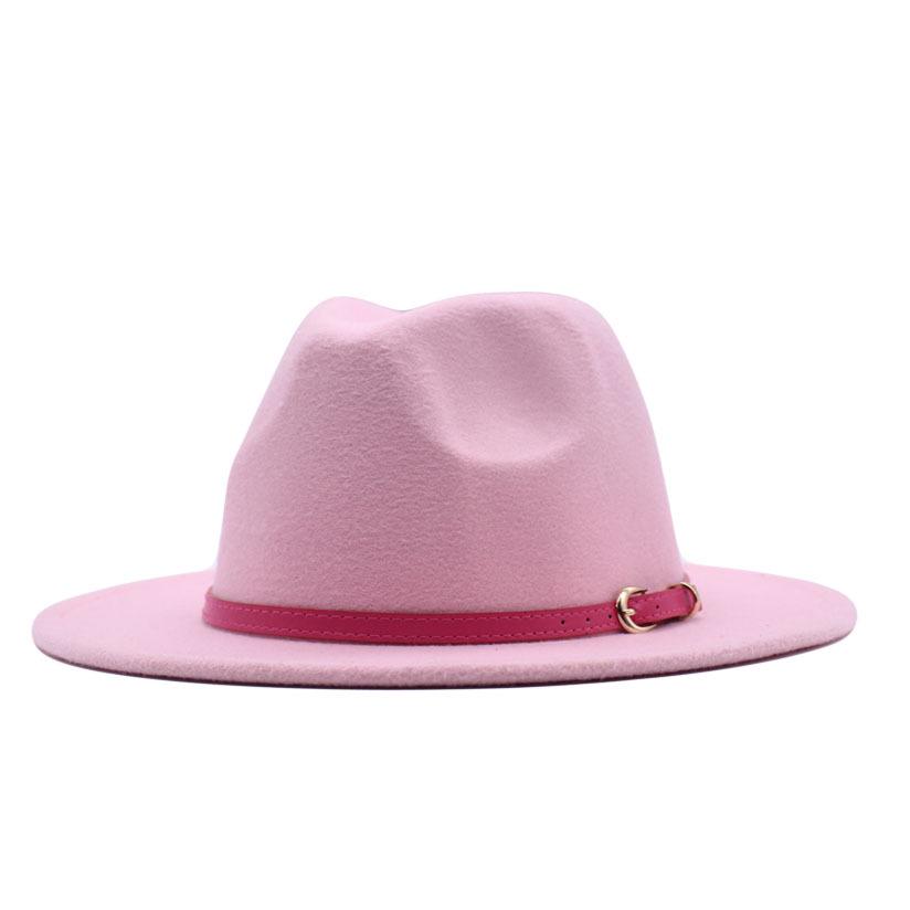 Women's Wool Fedora Hat with Flat Brim - Autumn/Winter Accessory in Solid Black Jazz Style