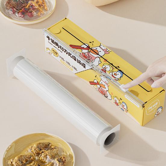 Plastik Streç Film Dispenseri Saran Wrap Dahili Kesici Manyetik Buzdolabı Montajı Mutfak Streç Film Kesici Yırtılmayan Kolay Kesim Gıda Sarma Düzenleyici