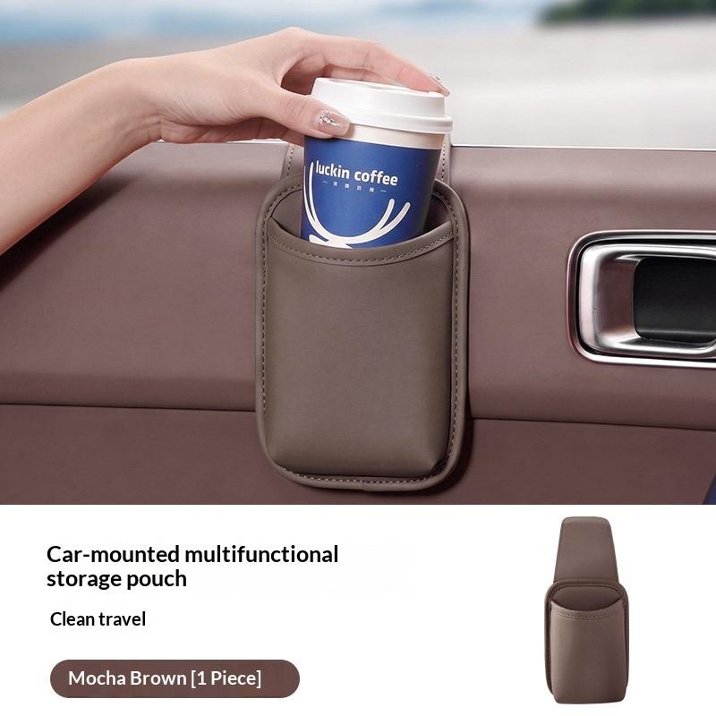 Car Door Hanging Cup Holder Waterproof Leatherette Multif Drink Storage Organizer for Keys Phone Wallet Car Accessories