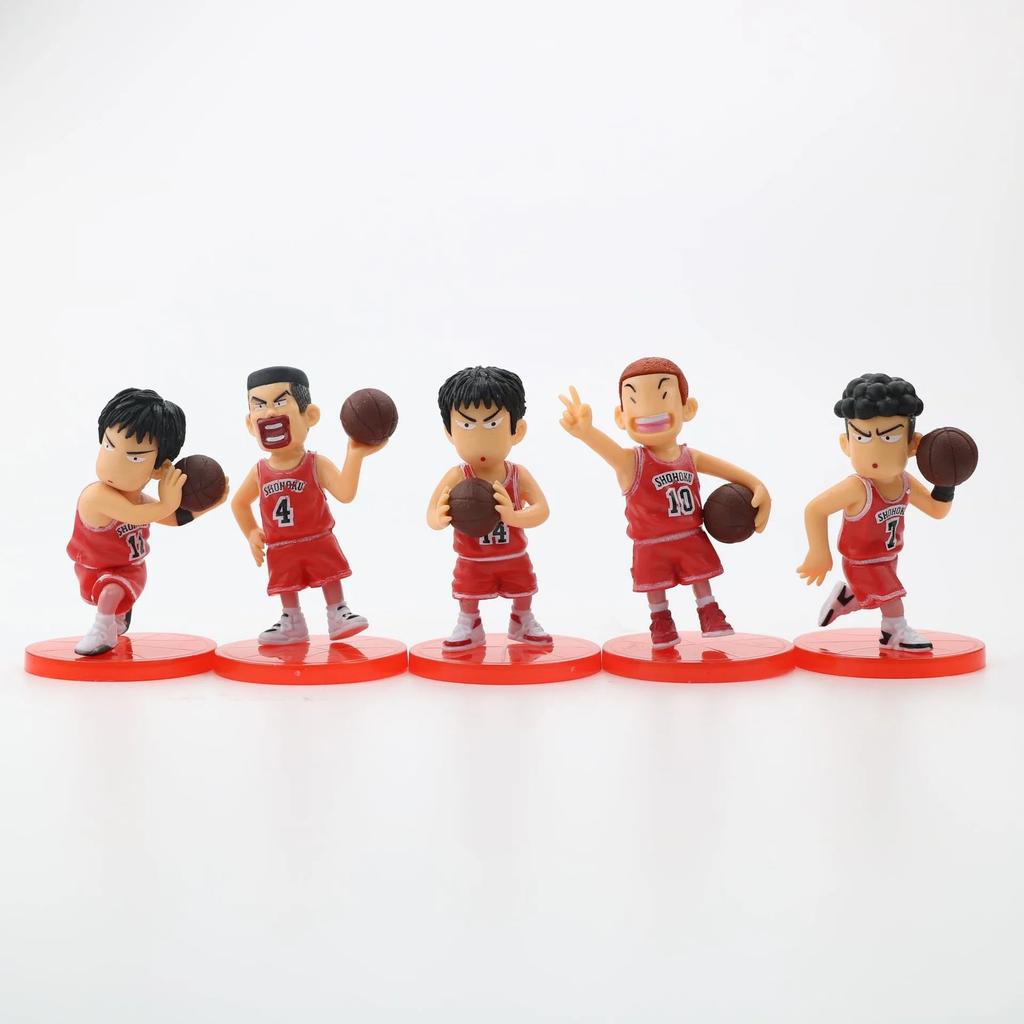 Basketball Q Edition Five Piece Set Sakuragi Hanamichi Ryukawa Maple Shobei Basketball Team Doll Handmade Ornament Decoration
