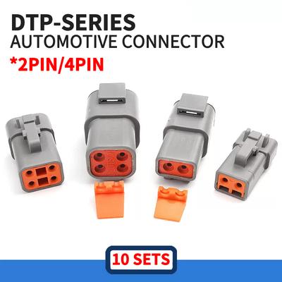 5Sets DTP06-2S Dechi Type 2-hole Automotive Waterproof Connector High Current Heavy-duty Truck Harness Plug DTP04-2P