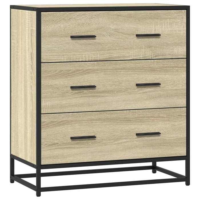 VidaXL Buffet Sonoma Oak 68x35x76 Cm Engineered Wood and Metal, Storage Cabinet, Hallway Cabinet, Cabinet 848970