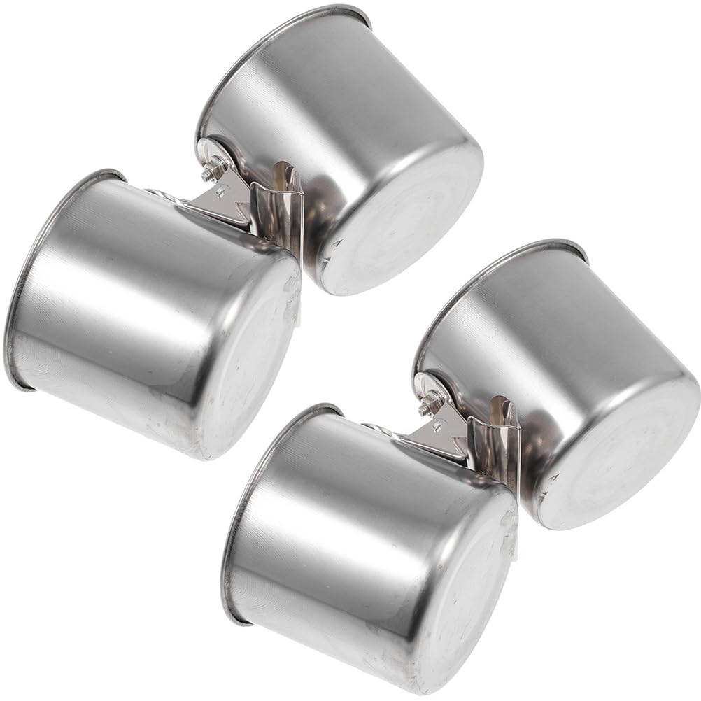 Milisten 2 Pieces Parrot Bowl Cage Bird Feeder Hanging Bowl Fixed Hamster Bowl Stainless Steel Small Animal Bowl Small Bird Tableware Rust Proof