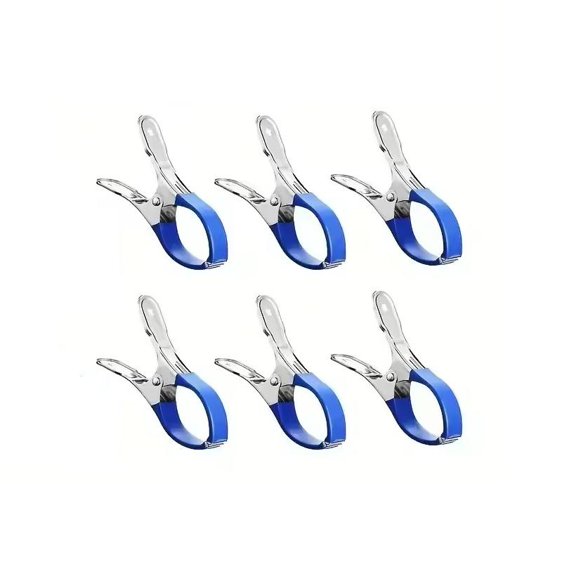Pool Cover Securing Clips 6/12 Pcs Durable Stainless Steel with Blue Plastic Handle Easy to Install for Outdoor Pool Winter Cover