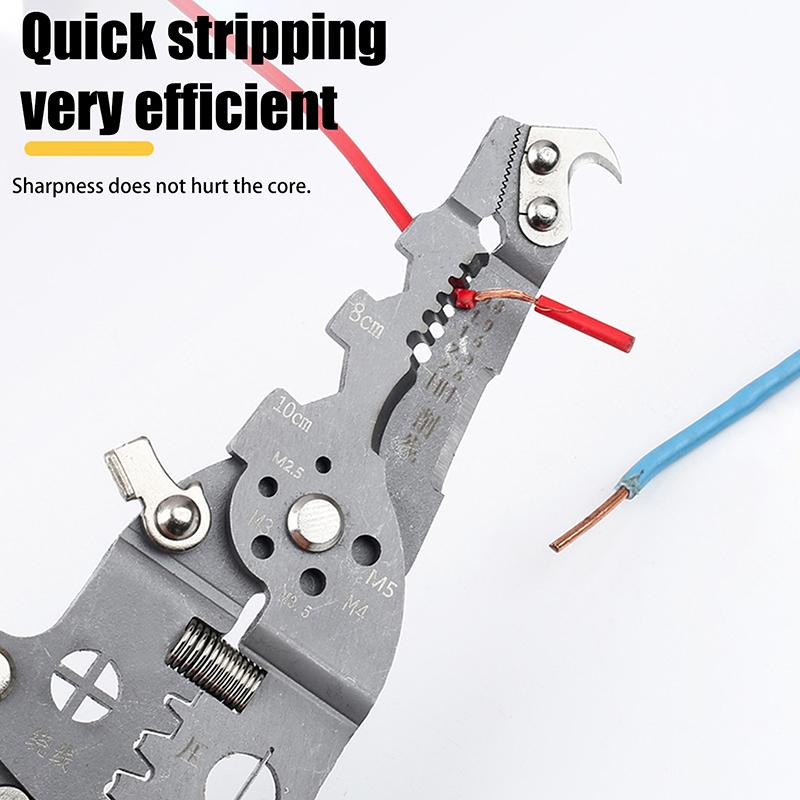 1Pcs Foldable Wire Stripper Multi-Function Pulley Tool For Crimping Splitting Winding Ideal For Electricians