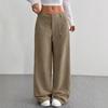Womens Wide Leg Corduroy Pants Loose Fit Casual Trousers With Front Back Pockets Pure Color 2025
