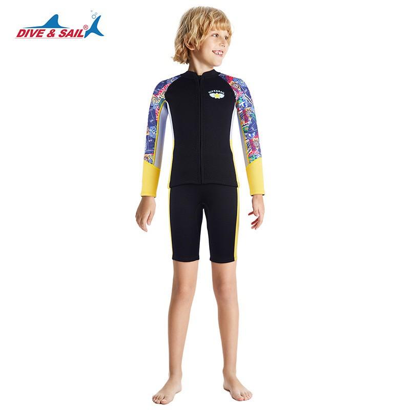 Children s Diving Suit 2.5MM Warm Cold Proof Split Snorkeling Swimming Surfing Set XL