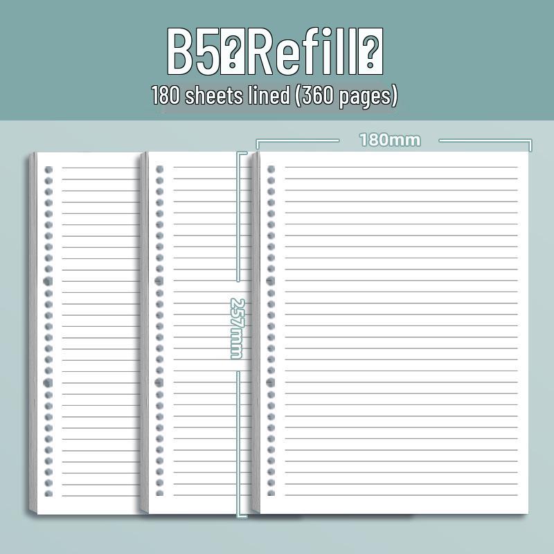 Comfort Grip Thick Ring Binder Notebook, B5/A4 Loose-Leaf Refill, Ideal for Junior High Students