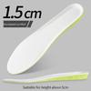 Invisible Height Increase Insoles Green Memory Foam Shoes Sole Pad Breathable Comfortable for Men Women Feet Care Insole