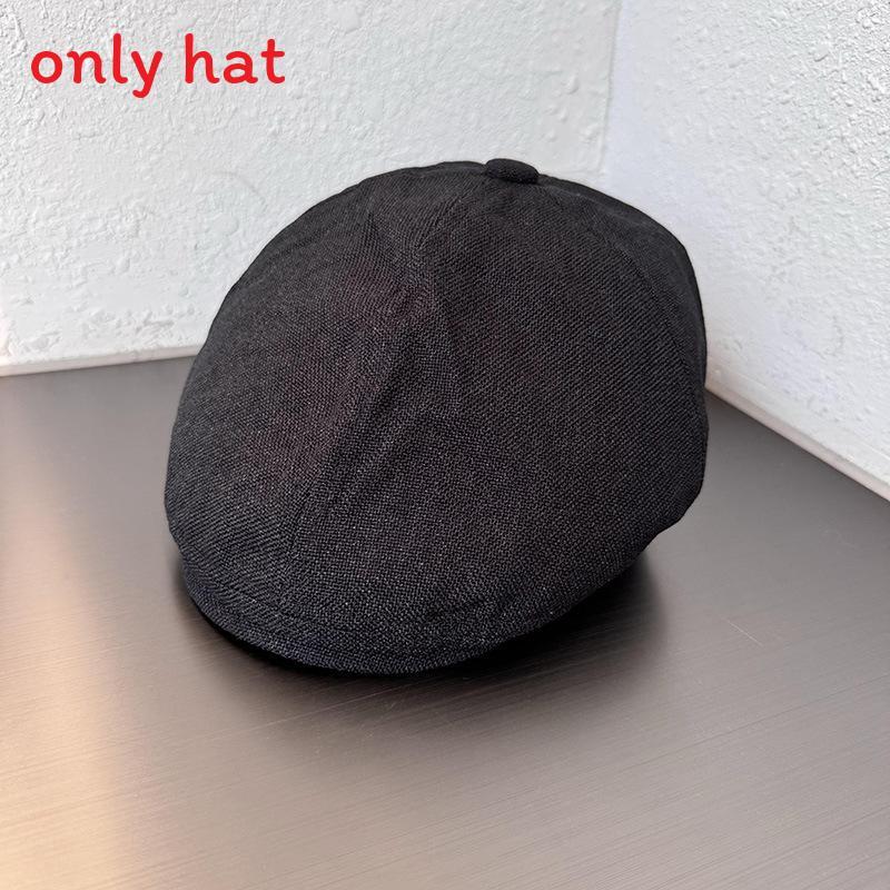 Simple Solid Color Cotton Linen Neutral Casual Beret For Autumn Casual Looks