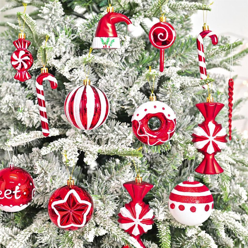 Cute Christmas Tree Ornaments,Decorative Cartoon Christmas Balls - 78PCS Holiday Door Decorations, Funny Home Decor For Window, Door, Weddings