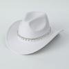 Western cowboy top hat crystal rhinestone decoration four seasons curved brim women's casual top hat