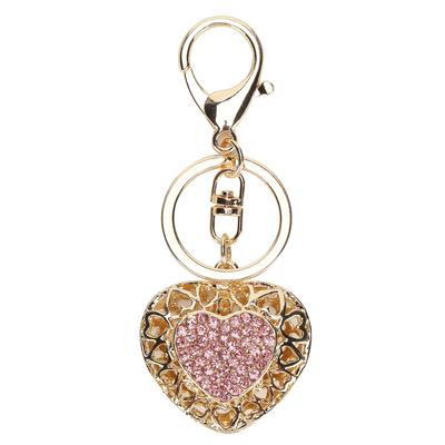 Key Chain Love Heart Rhinestone Key Ring Pendant Accessories for Lady Bag and Purses