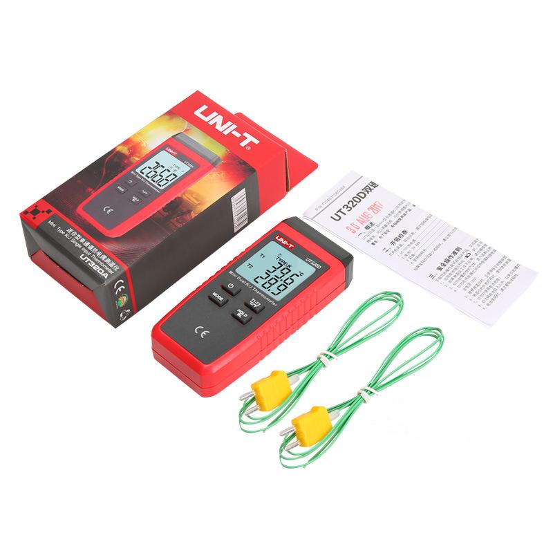 UNI-T UT320A UT320D Digital Thermometer Mini Dual Contact Thermocouple Type K J High Temperature Meter Tester -50℃ to 1200℃