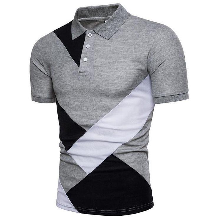 

Mens Sports Polo Shirts Summer Short Sleeve Classic Fit Tops Casual T-shirt Tee KTB S серый