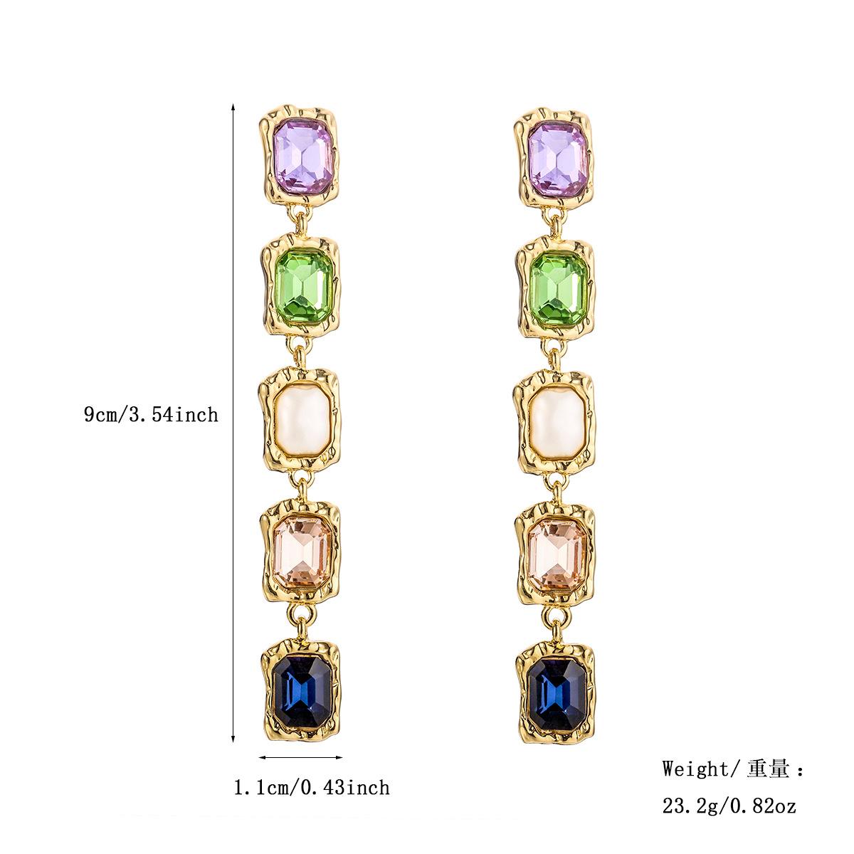 

Нові асиметричні сережки в стилі бароко з перлами для жінок. Кольорові сережки в європейській та американській моді.