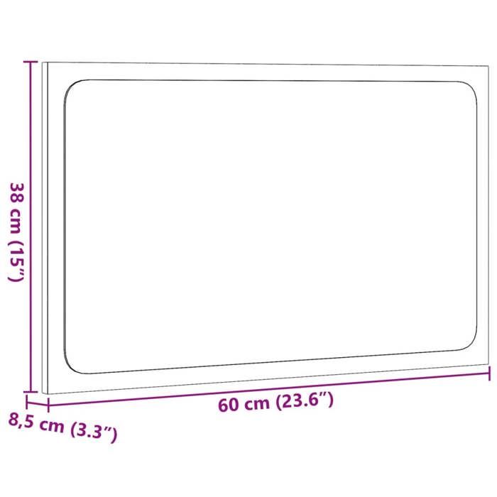 VidaXL LED Bathroom Mirror Sonoma Oak Engineered Wood, Bath Mirror, Bathroom Mirror with Lights, 834927