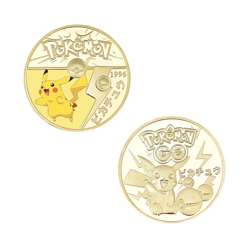 Pokemon Pikachu Commemorative Coin With Gift Box Cartoon Anime Commemorative Badge For Fans