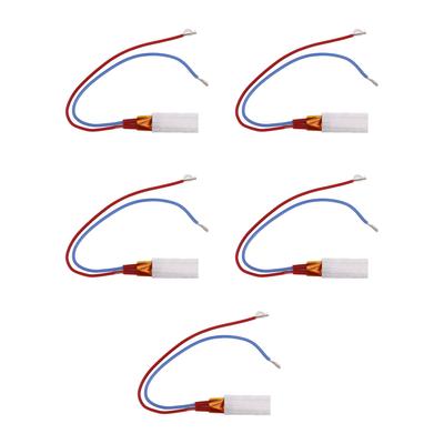 5Pcs PTC Heating Element Aluminum Shell Ceramic Thermostat Heater Plate 220V 200 Celsius Red Blue Cable