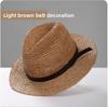 Hochwertige Raffia-Sonnenhüte Herren Große Größe 64cm Handgewebte Strohhüte Reise Strand Sonnenschutz Panama Gentleman Filzhüte