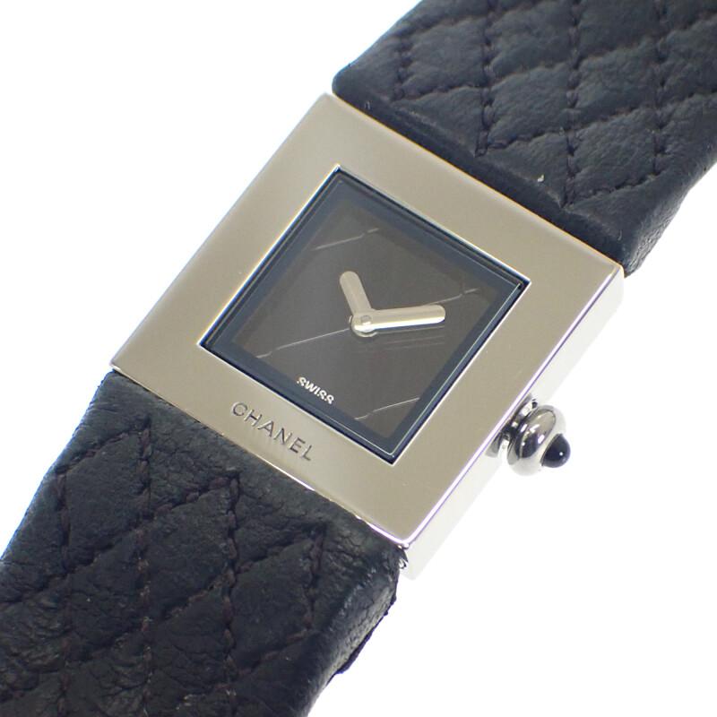 Chanel H0116 Watches black/Silver Stainless Steel/leather Women blackDial
