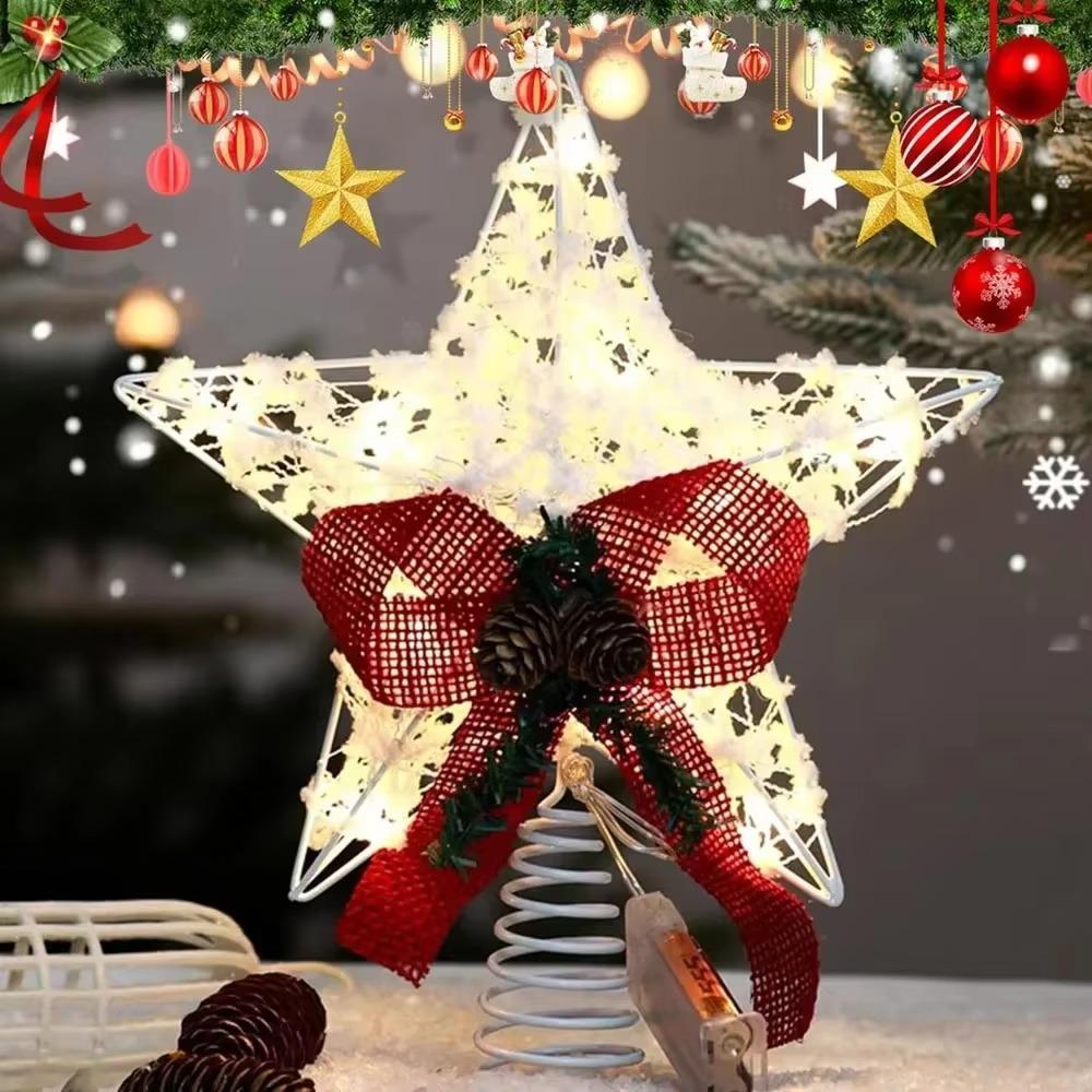 LED Light Xmas Treetop Star Decoration Glowing Christmas Tree Top Lights  Party