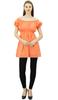 Bimba Women's Off shoulder Puff Sleeve Tops Elastic Waist Blouse Cotton