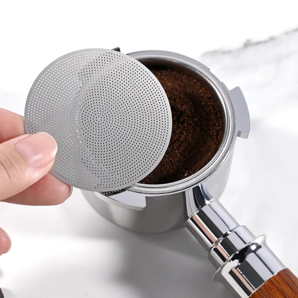 Espresso Coffee Puck Screen 0.2mm Espresso Filter Holder 51/53/58.5mm For Delonghi Breville Portafilter Accessory Barista Tool