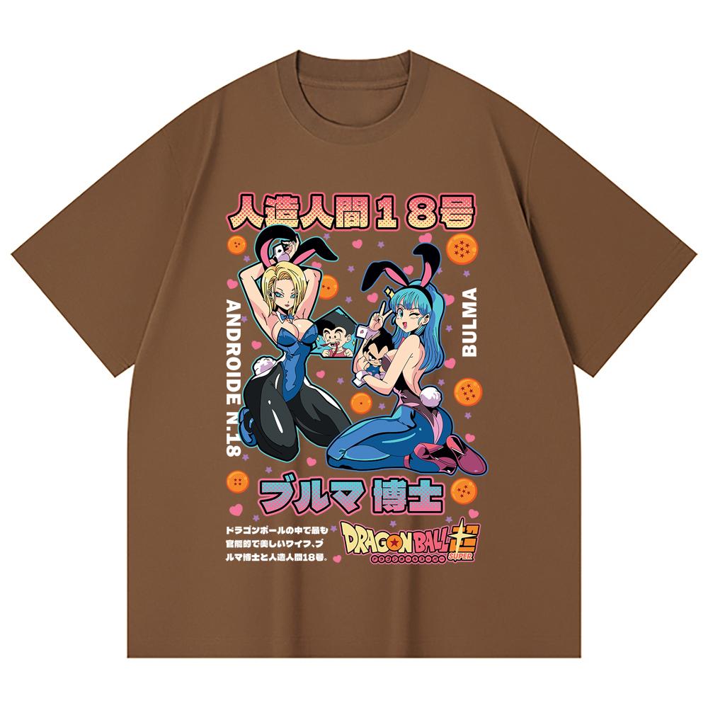 230 Gsm 100% Cotton Dragon Ball V26 Bulma Android Print Unisex Heavy Cotton T Shirt