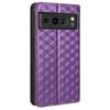 For Google Pixel 8 Pro PU Leather Flip Magnetic Cover Rhombus Imprinted Wallet Stand Phone Case