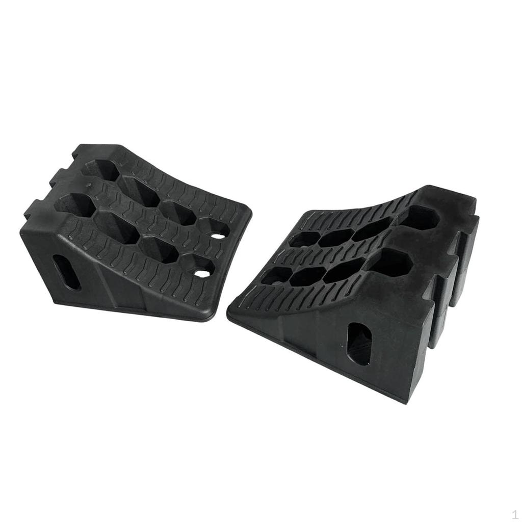2 Pieces Heavy Duty Wheel Chocks Rubber Easy To Use Spare Parts Universal Tire Stopper