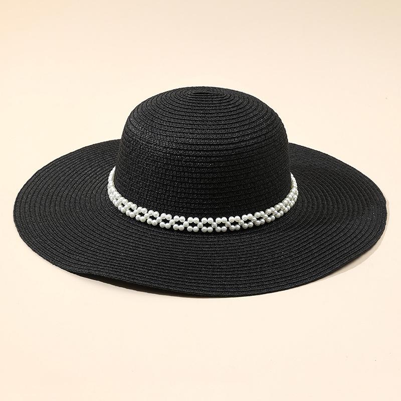 Fashion Bow Big Brim Straw Hat Women's Summer Sunshade Straw Hat Vacation with Sun Hat Dome Foldable