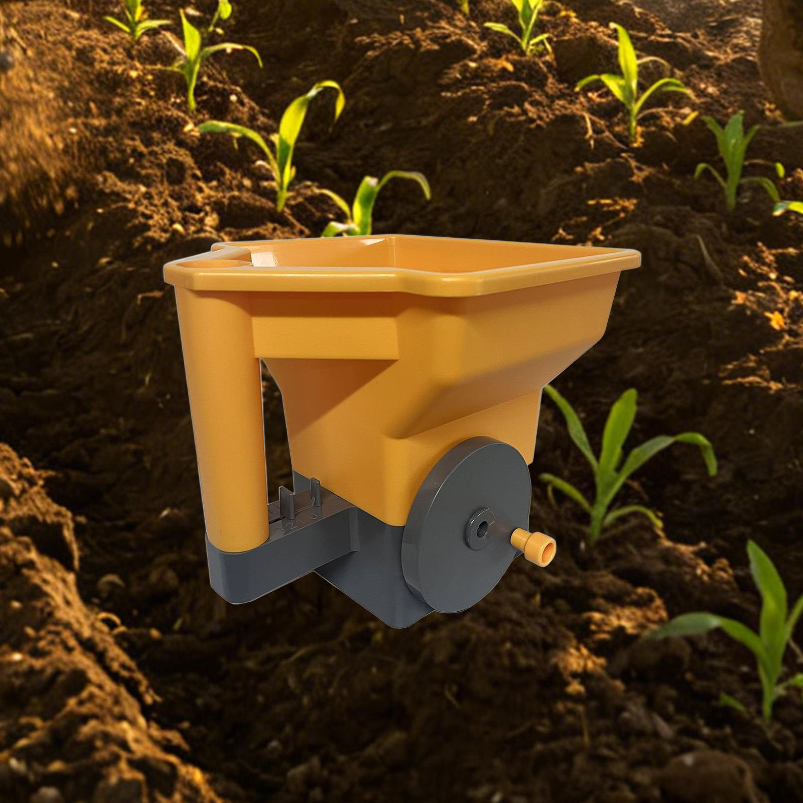 

Hand Powered Pits Spreader,Handheld Fertilize Spreader 3 Level Adjustable 3L Capacity for Grass