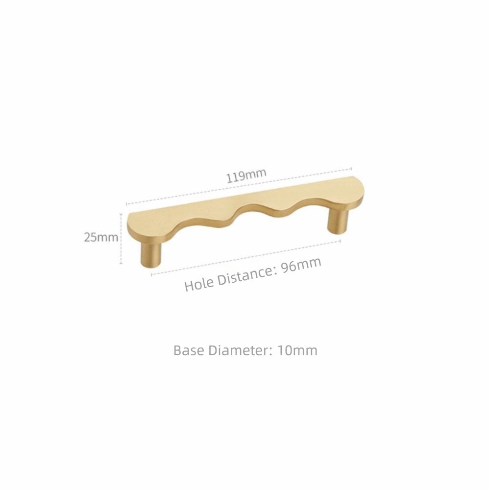 Wave Shape Drawer Pulls Modern Design Furniture Handles Brass Cabinet Handles Kitchen Wardrobe