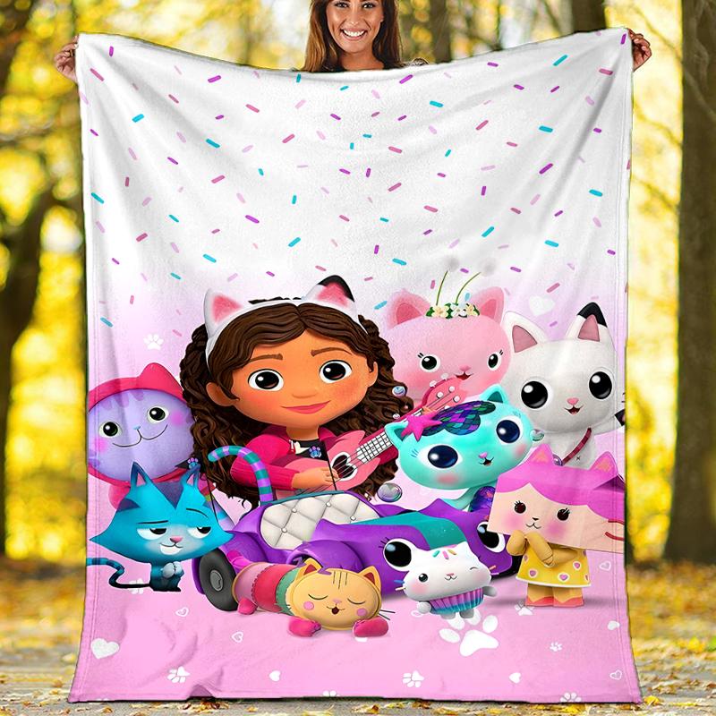 Gabby's Dollhouse Theme Printed Blanket - Perfect for Couch, Bed, Travel & Outdoor Use | Machine Washable, Cozy & Durable.