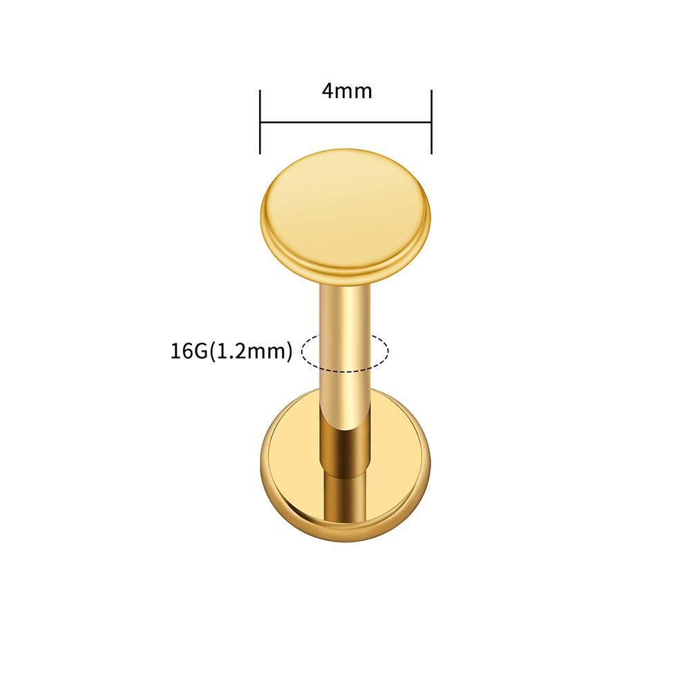 Right Grand ASTM F136 Titanium Circle Dot Flat Disc Stud Earring 16G Round Disc Cartilage Helix Tragus Earlobe Nose Stud Jewelry