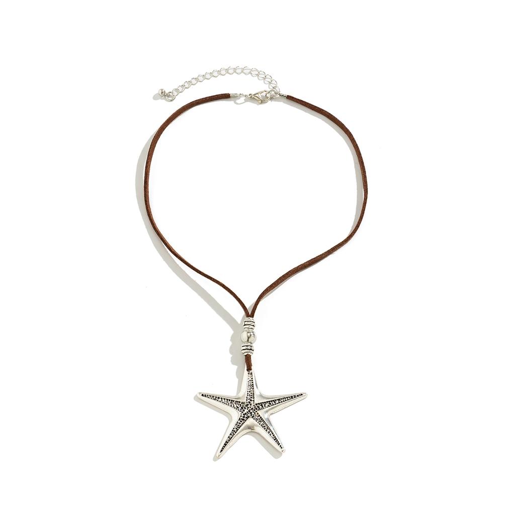 2026 Trendy Summer Big Star Starfish Pendant Necklace for Women Beach Goth Adjustable Chain Holiday Y2K Jewelry Accessories New