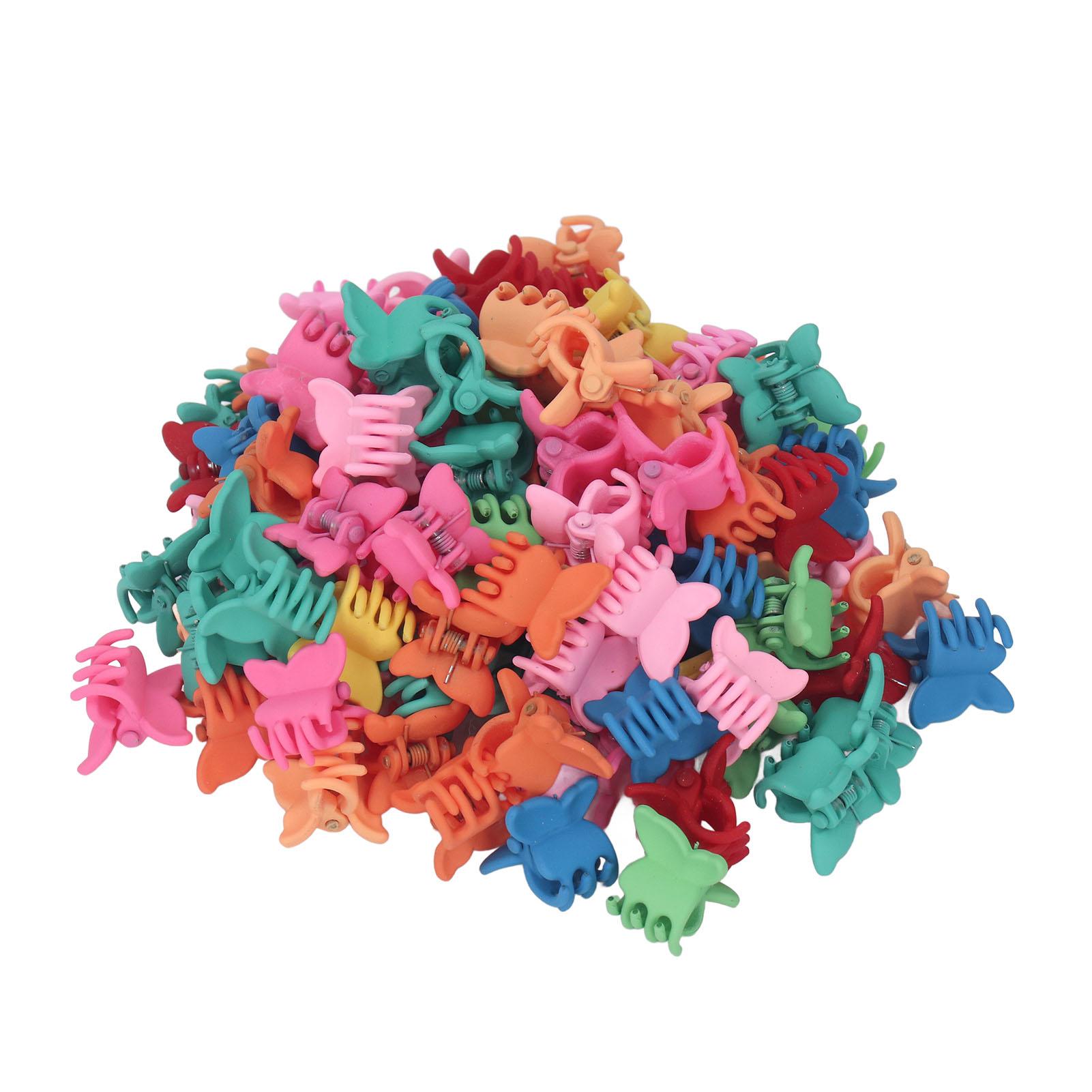 

100 шт. заколки для волос в виде бабочек разных цветов, пастельные мини-заколки-коготки, аксессуары для волос