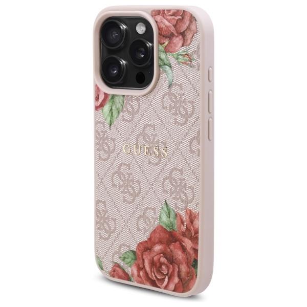 Guess Guhmp16Lp4Ropemcp Iphone 16 Pro    6.3 Różowy/Pink Hardcase 4G Flowers Print Magsafe