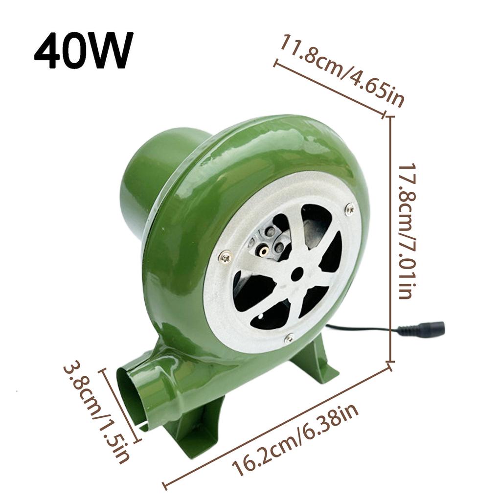 12V Elektrischer Gebläseventilator BBQ-Ventilator 100V 240V Geeignet für Grill Mini-Schmiedefeuerschmieden Gebläse mit Geschwindigkeitsregler 30W/40W/60W/80W