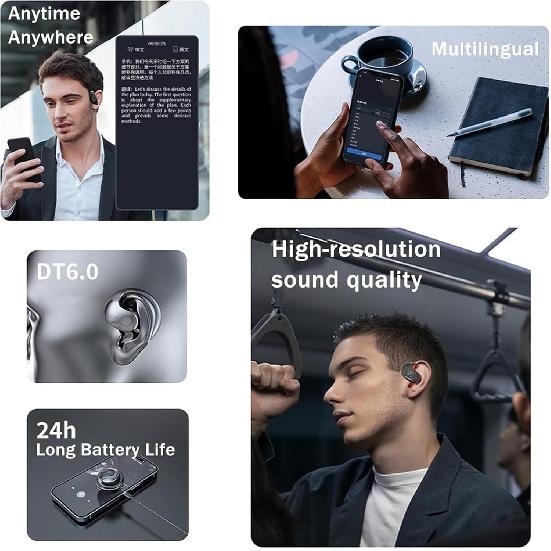 Hy-Undai Hy-T26 Pro Language Translator - New Translation Headphones Wireless High Precision Translation Headphones Support 75 Languages Play Music