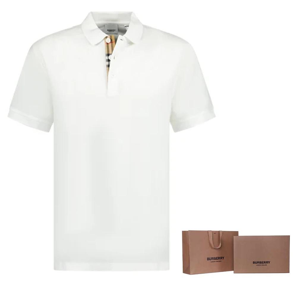 Burberry SS23 Men's Casual Pullover Short Sleeve Polo Shirt White 80675831