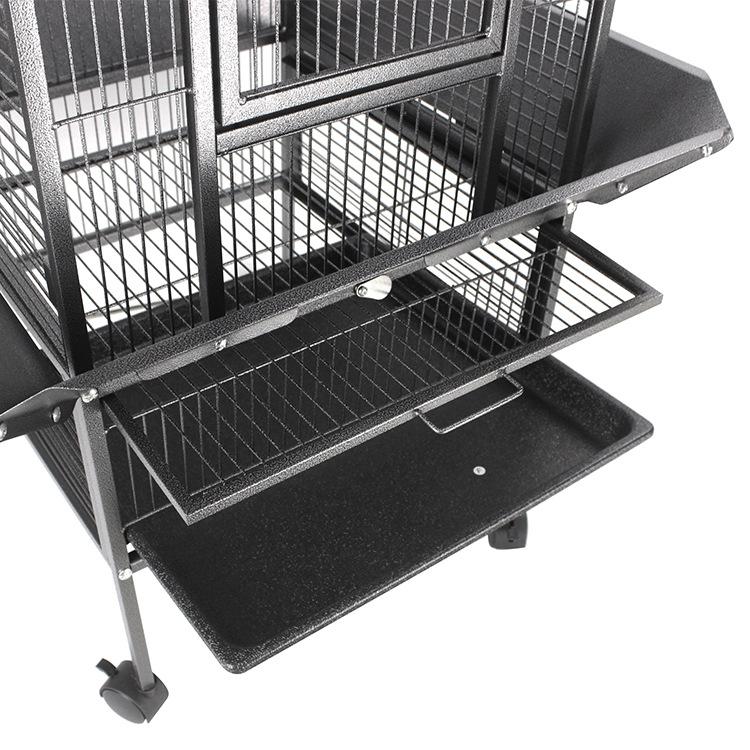 premium iron material seeds anti-spill topplay mansion birdcage With Rooftop Playground bird breeder fit for pet birds