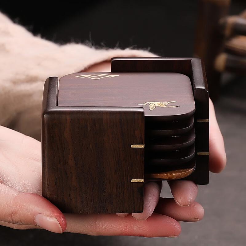 Handun Cloud Crane Bamboo Tea Coaster Set