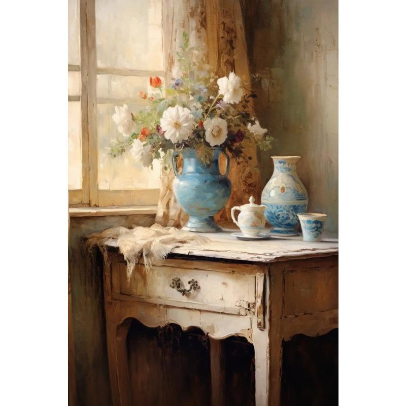 Dark Vintage Still Life Poster Prints For Living Room Home Decor Victorian Retro Flowers Fruits Picture Canvas Painting Wall Art