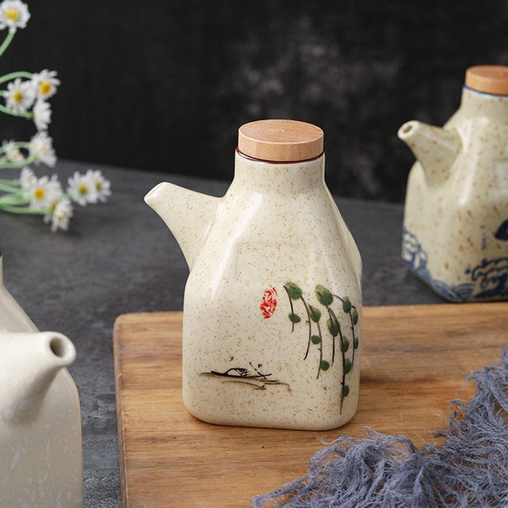 Creative Retro Storage Japanese Style Spice Jar Condiment Container Cruet Pot Seasoning Box
